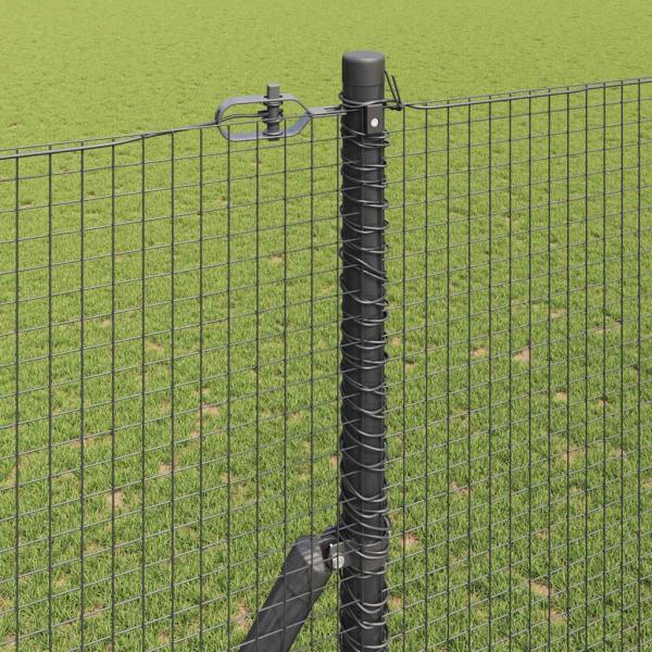 Geschweißter Drahtzaun, bodenverankert 25 x 1,5 m Grau Netz