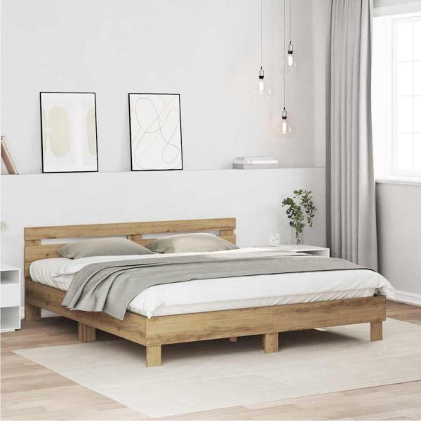 Bettrahmen Artisan-Eiche 203 x 185 x 70 cm Holzwerkstoff