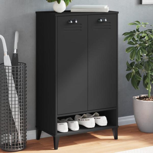 ARDEBO.de - Schuhschrank VIKEN Schwarz Holzwerkstoff
