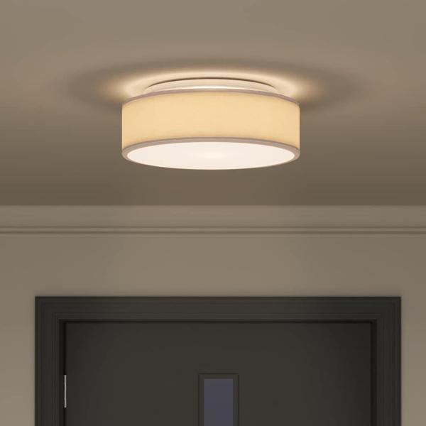 Deckenlampe mit Strahlern Taupe 38 x 38 x 13,5 cm Stoff