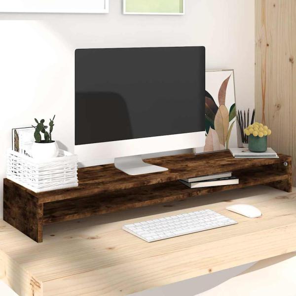 ARDEBO.de - Monitorst?nder R?uchereiche 100x24x13 cm Holzwerkstoff