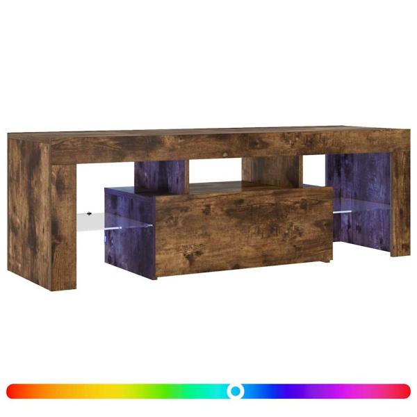 TV-Schrank mit LED-Leuchten Räuchereiche 120x35x40 cm