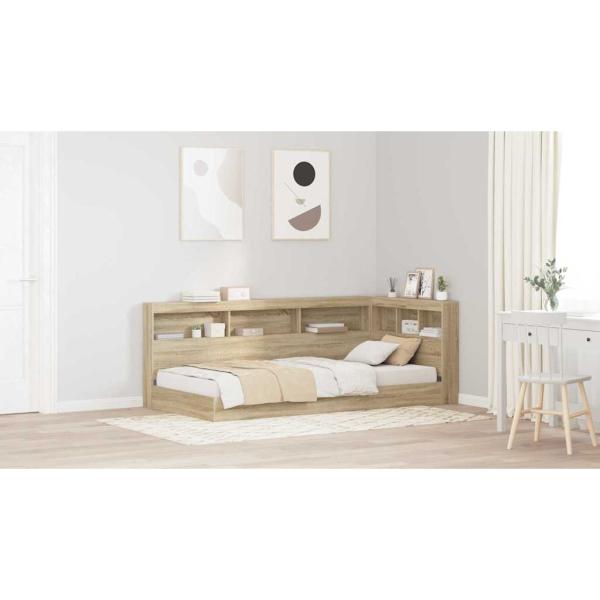 Bücherregal-Bett Sonoma-Eiche 75 x 190 cm Holzwerkstoff