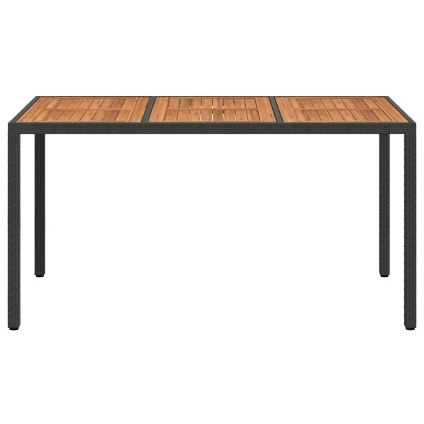 Gartentisch Schwarz 150 x 90 x 75 cm Poly-Rattan