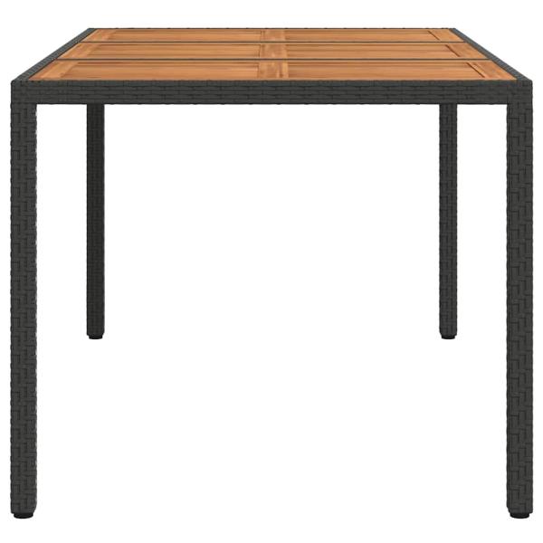 Gartentisch Schwarz 150 x 90 x 75 cm Poly-Rattan