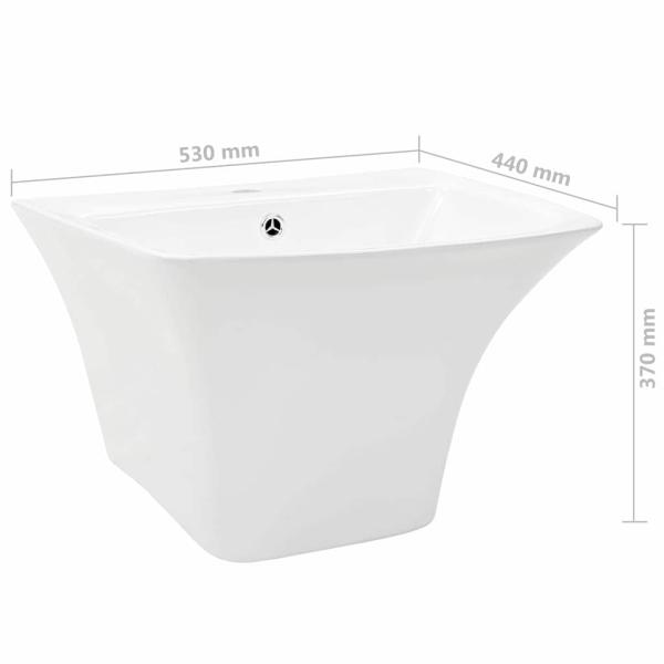 Waschbecken Weiß 53 x 44 x 37 cm Glasierte Keramik