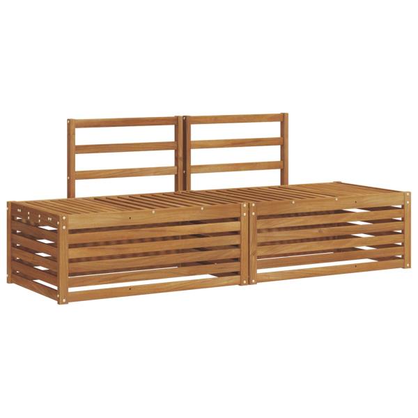 Outdoor-Sofagarnitur 2 Stück Natur 182,5 x 63 x 73 cm