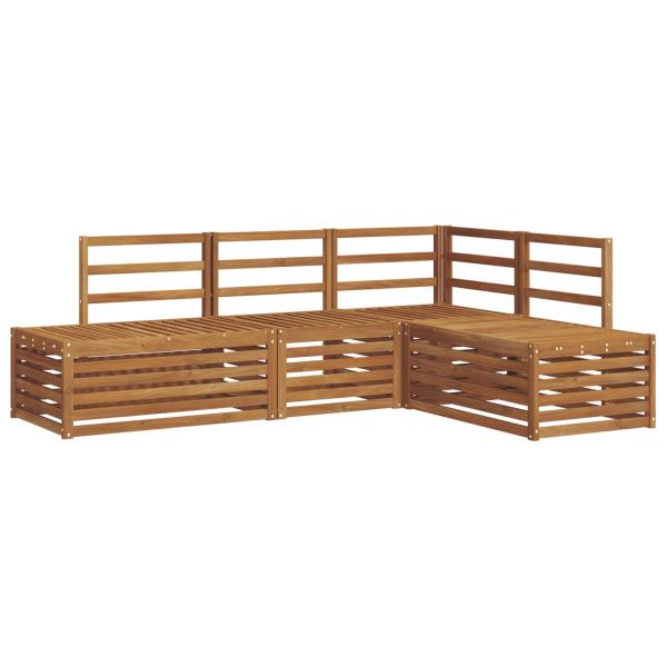 Outdoor-Sofagarnitur 4 Stück Natur Massivholz Akazie