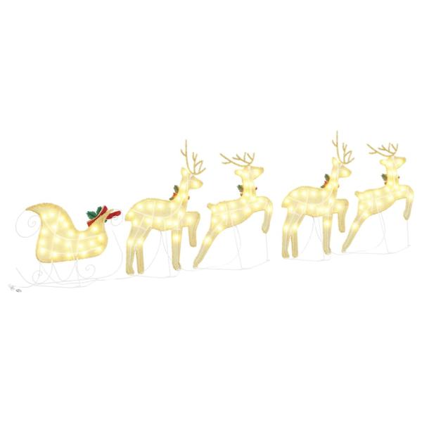 LED Rentiere 5 Stk. Gold 43 x 18 x 66 cm Stoff LEDs