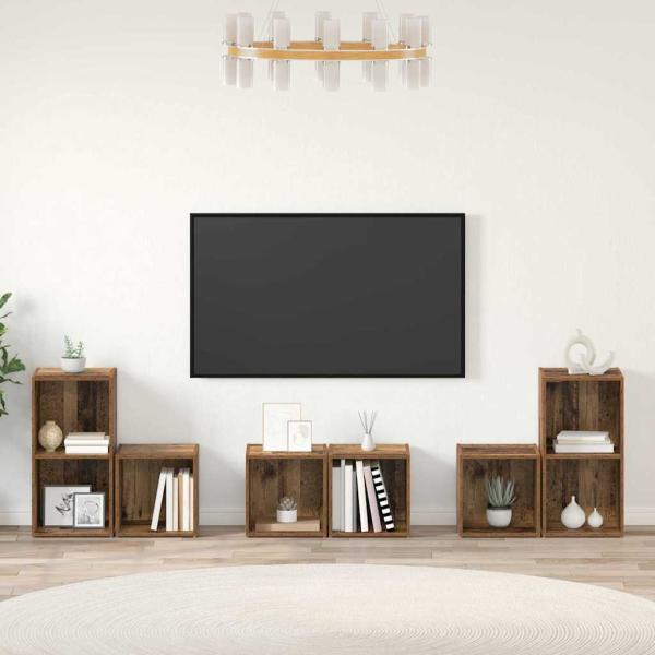 TV-Schrankset 6 Stk. Altholz Holzwerkstoff