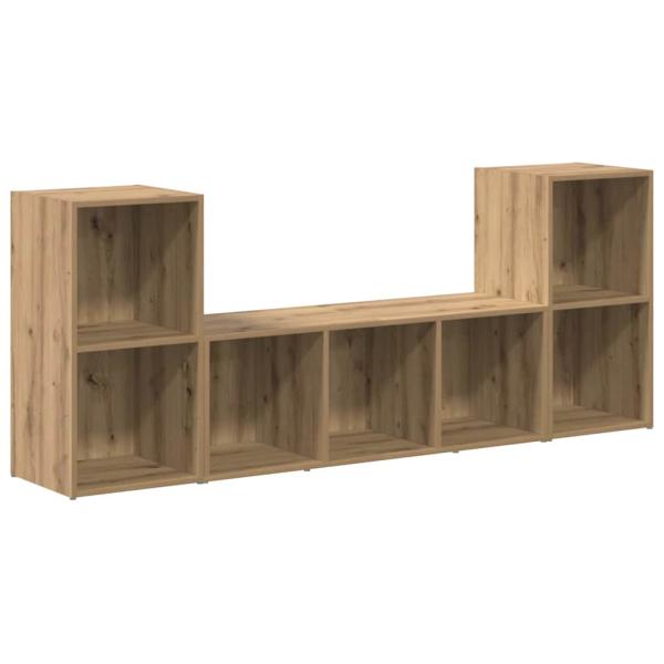 TV-Schrankset 3 stk. Braun Holzwerkstoff