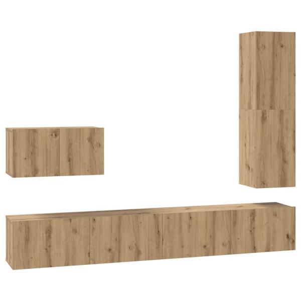 TV-Schrankset 4 Stk. Artisan-Eiche Holzwerkstoff