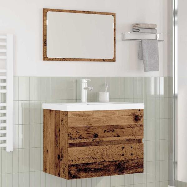 ARDEBO.de - Badezimmermöbel-Set 3 stk. Altholz 60 x 38,5 x 45 cm