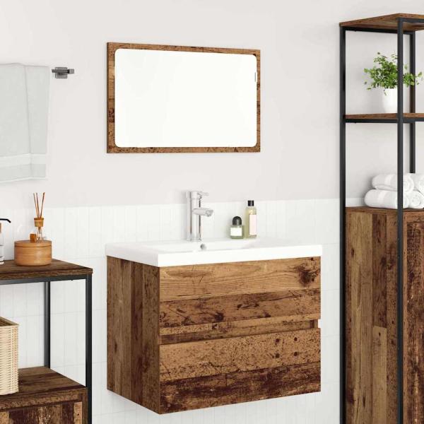 Badezimmermöbel-Set 3 stk. Altholz 60 x 38,5 x 45 cm