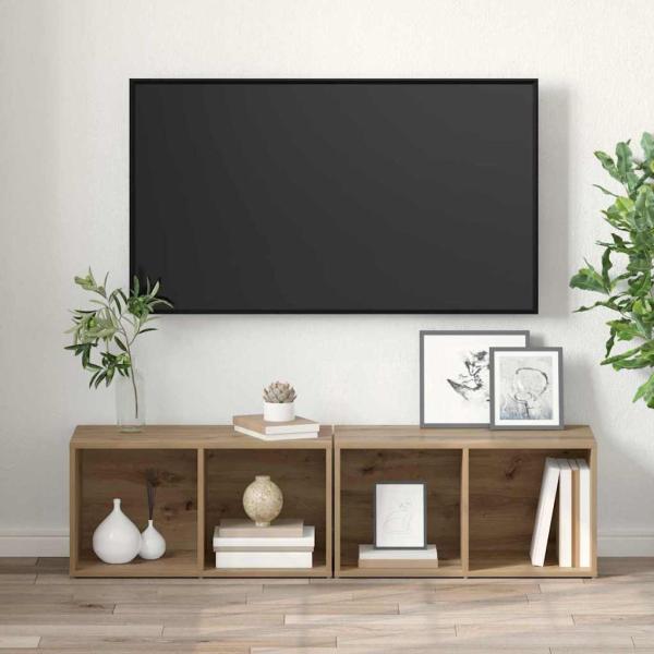 TV-Schrankset 2 stk. Artisan-Eiche Holzwerkstoff