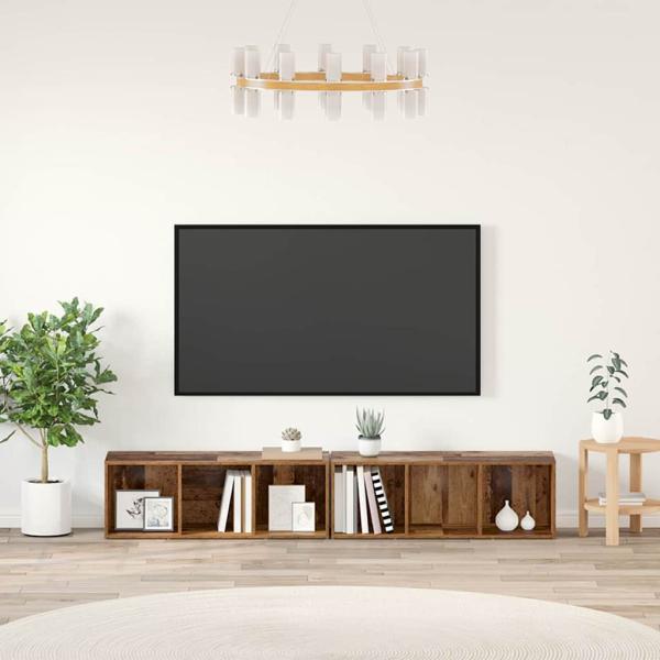 ARDEBO.de - TV-Schrankset 2 Stk. Altholz Holzwerkstoff