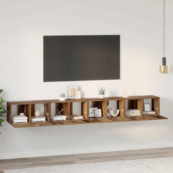 ARDEBO.de - TV-Schrankset 4 Stk. Altholz Holzwerkstoff