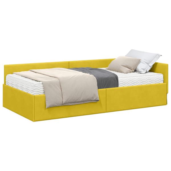 Eckbettgestell mit Matratze Sonstiges 2 stk. Grün Samt