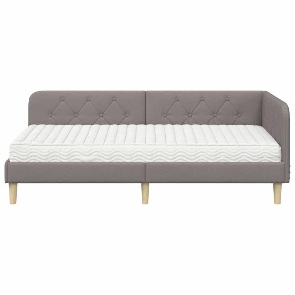 Eckbettgestell Taupe 100 x 200 cm Stoff