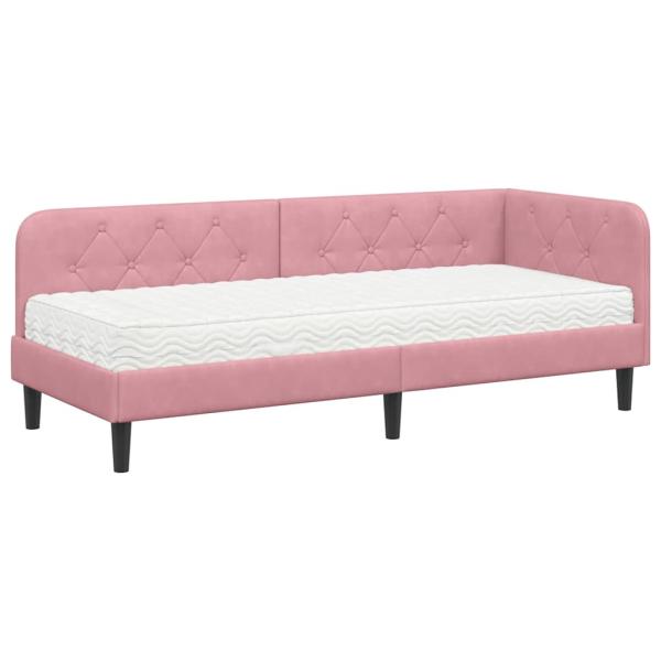 Eckbettgestell Rosa 80 x 200 cm Samt