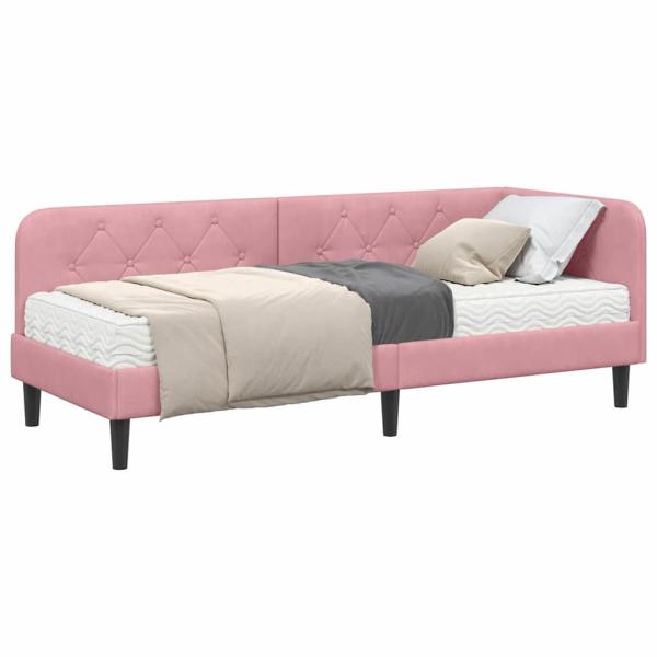 Eckbettgestell Rosa 80 x 200 cm Samt