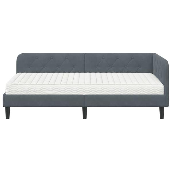 Eckbettgestell Dunkelgrau 100 x 200 cm Samt