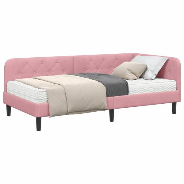 Eckbettgestell Rosa 100 x 200 cm Samt