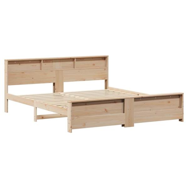 Bettrahmen mit Regal Braun 200 x 200 cm Massives Kiefernholz