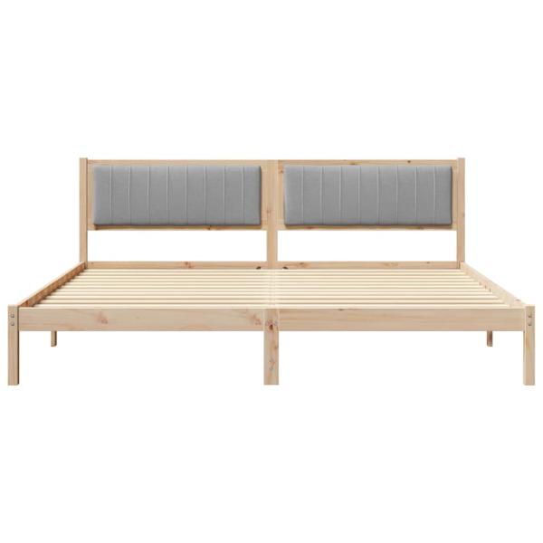 Bettrahmen Hellgrau 200 x 200 cm Massives Kiefernholz