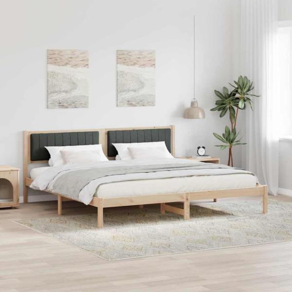 ARDEBO.de - Bettrahmen Dunkelgrau 200 x 200 cm Massives Kiefernholz
