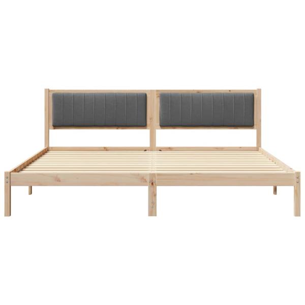 Bettrahmen Dunkelgrau 200 x 200 cm Massives Kiefernholz