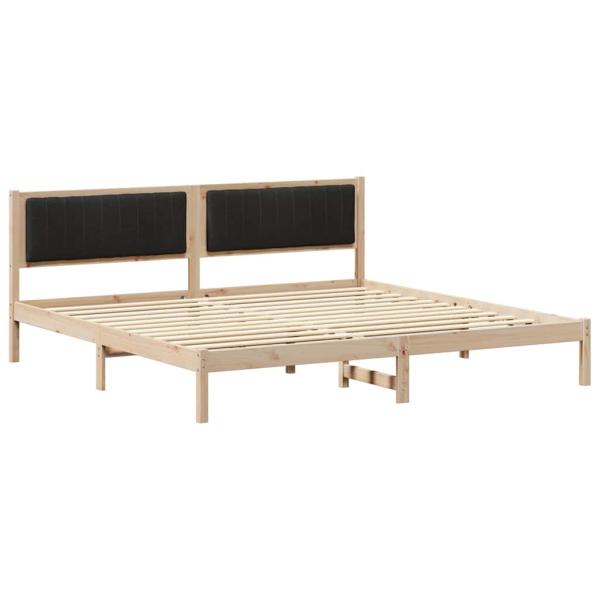 Bettrahmen Schwarz 200 x 200 cm Massives Kiefernholz