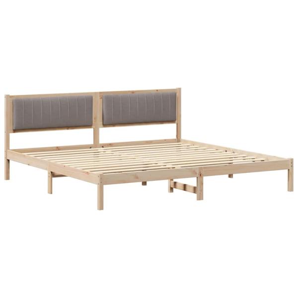 Bettrahmen mit Kopfteil Taupe 200 x 200 cm Massives Kiefernholz