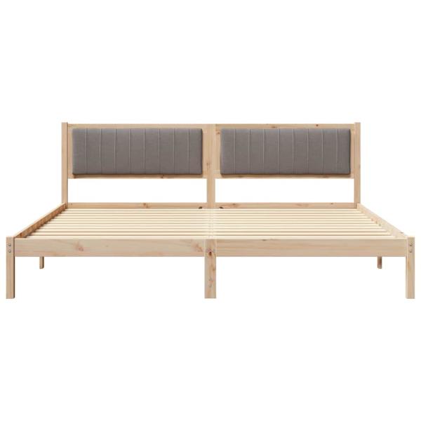 Bettrahmen mit Kopfteil Taupe 200 x 200 cm Massives Kiefernholz