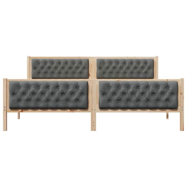 Bettrahmen Dunkelgrau 200 x 200 cm Massives Kiefernholz