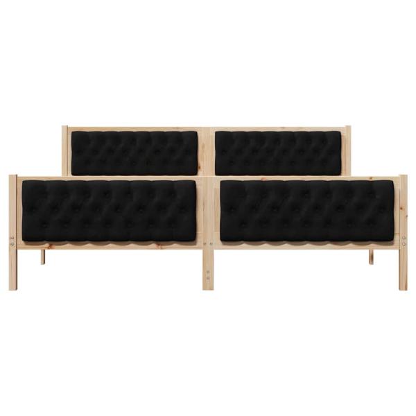 Bettrahmen Schwarz 200 x 200 cm Massives Kiefernholz