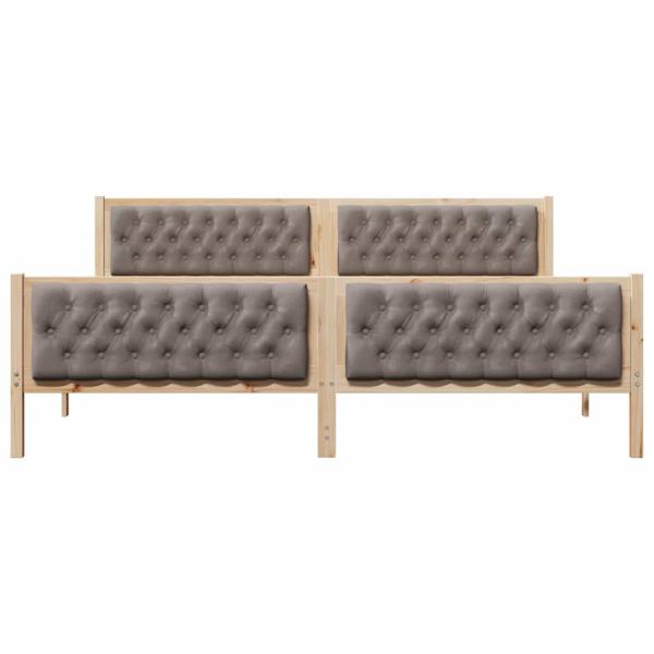 Bettrahmen mit Kopfteil Taupe 200 x 200 cm Massives Kiefernholz
