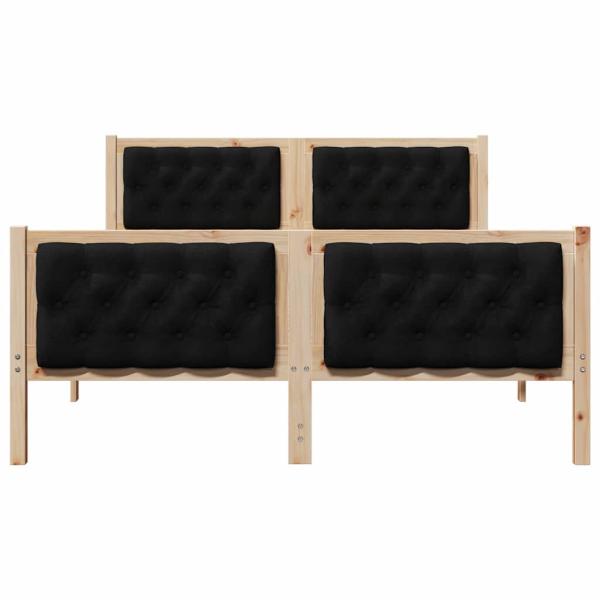 Bettrahmen Schwarz 150 x 200 cm Massives Kiefernholz