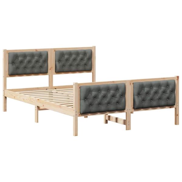 Bettrahmen Dunkelgrau 140 x 200 cm Massives Kiefernholz