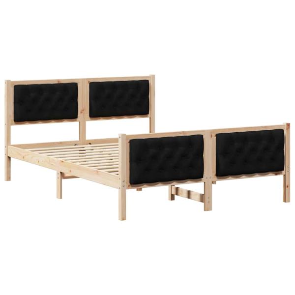 Bettrahmen Schwarz 140 x 200 cm Massives Kiefernholz