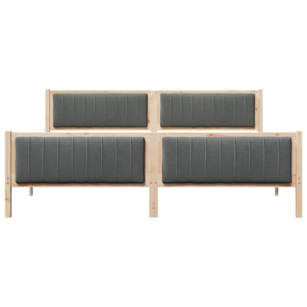 Bettgestell Braun und Dunkelgrau 200 x 200 cm Massivholz Kiefer