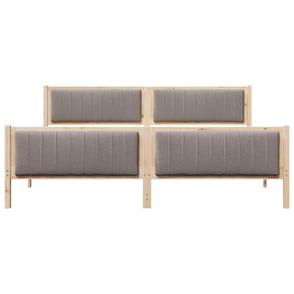 Bettgestell Braun und Taupe 200 x 200 cm Massivholz Kiefer