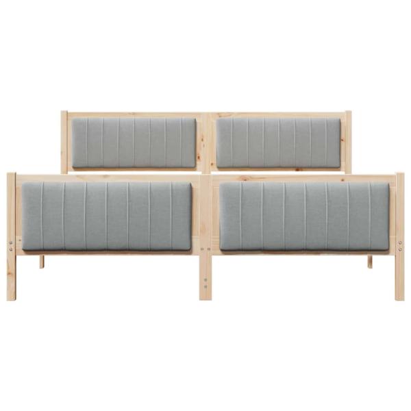 Bettgestell Braun und Hellgrau 180 x 200 cm Massivholz Kiefer