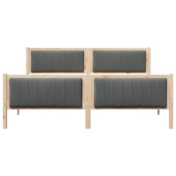 Bettgestell Braun und Dunkelgrau 180 x 200 cm Massivholz Kiefer