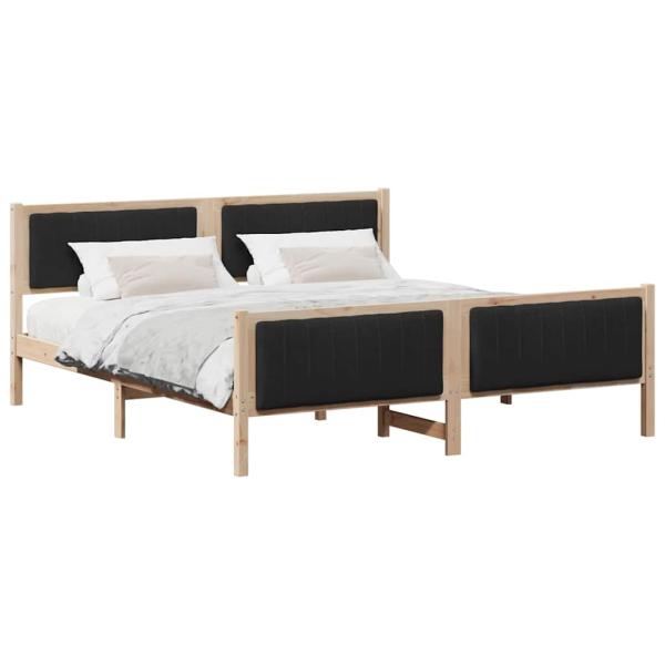 Bettgestell Braun und Schwarz 180 x 200 cm Massivholz Kiefer