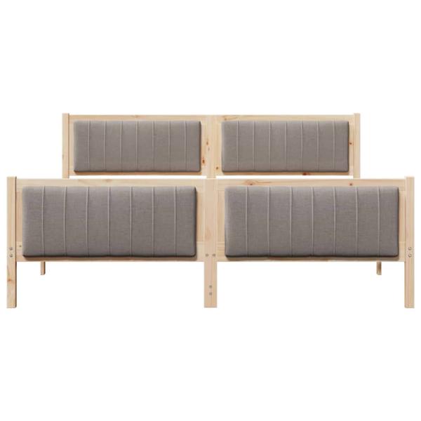 Bettgestell Braun und Taupe 180 x 200 cm Massivholz Kiefer