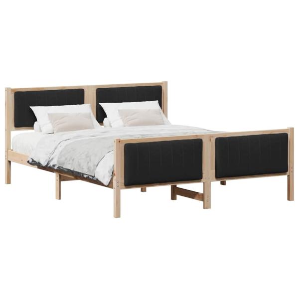Bettgestell Braun und Schwarz 160 x 200 cm Massivholz Kiefer