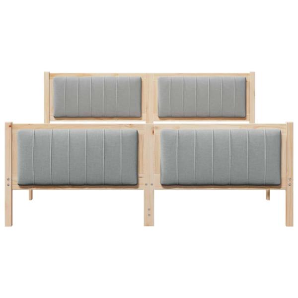 Bettgestell Braun und Hellgrau 150 x 200 cm Massivholz Kiefer