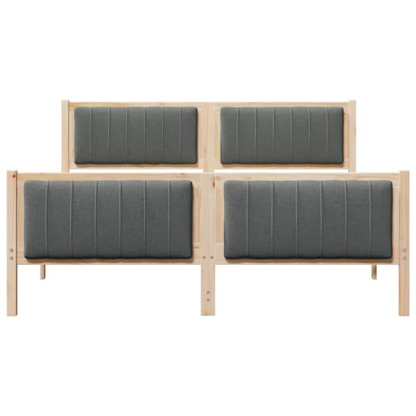Bettgestell Braun und Dunkelgrau 150 x 200 cm Massivholz Kiefer