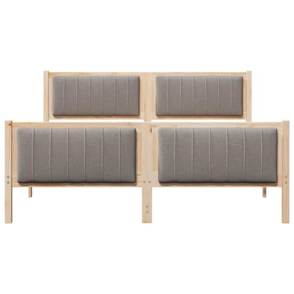 Bettgestell Braun und Taupe 150 x 200 cm Massivholz Kiefer